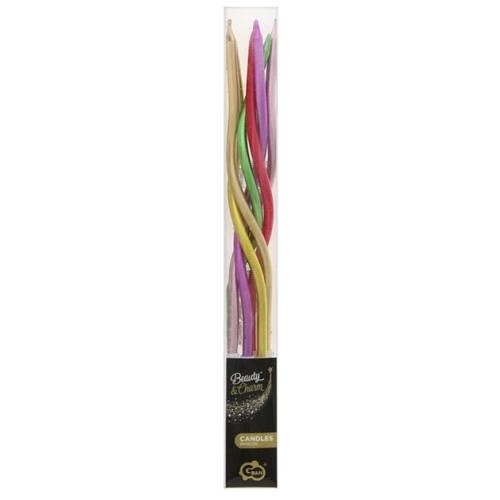 Świeczki urodziny dekoracja tort zakręcone mix 6x